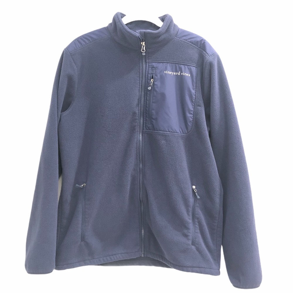 VINEYARD VINES NAVY BLUE HARBOR FLEECE FULL ZIP JACKET SIZE MEDIUM